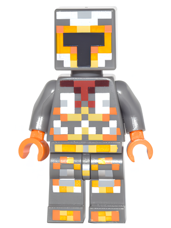 Минифигурка Lego Minecraft Skin 1 - Pixelated, Yellow and Orange Armor min034 U